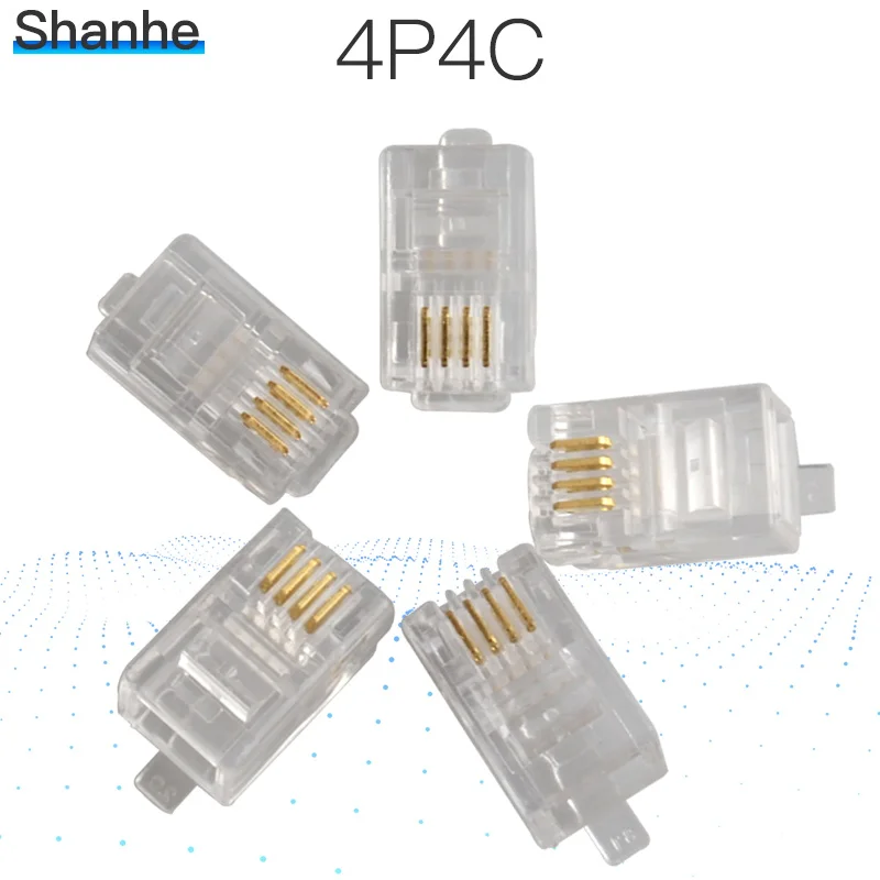 4 контактный модульный разъем 4P4C с контактами и разъемом RJ11 50 шт.|connector rj11|connector