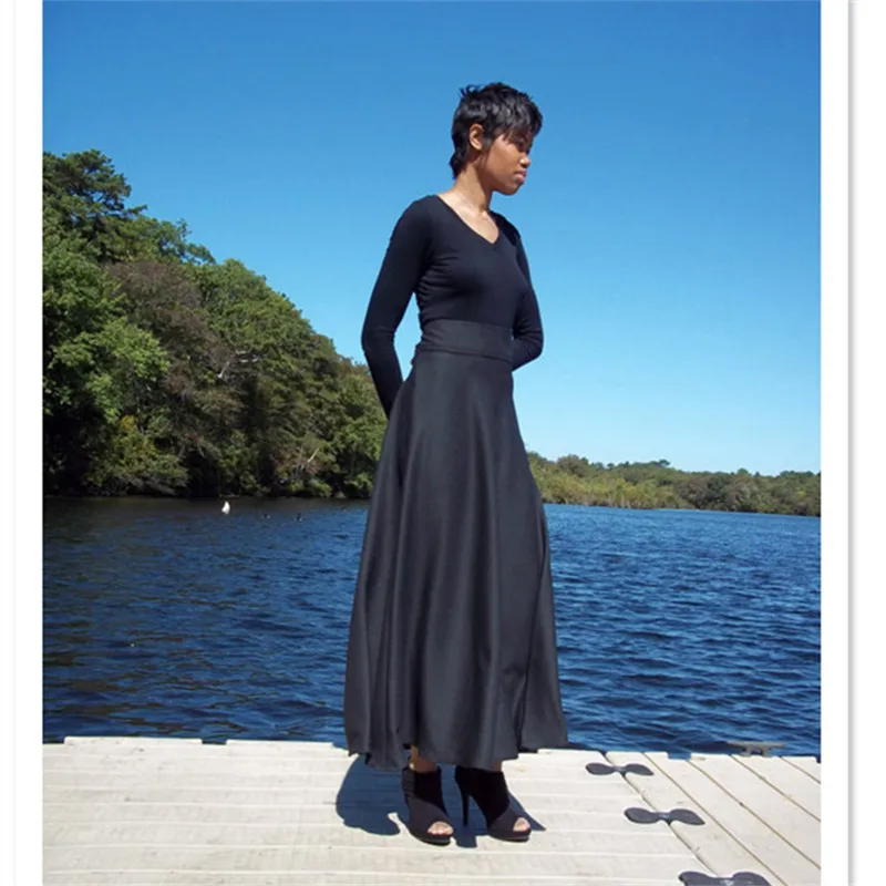 Шерстяная Юбка Макси однотонная модная повседневная с высокой талией 7XL Большие