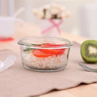 circular heat resistant glass sealing preservation box food container 12cm6 3cm free shipping