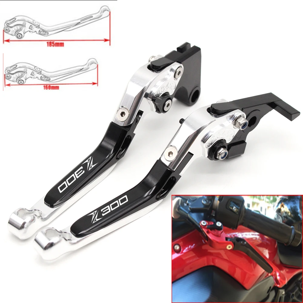 

Регулируемые складные рычаги тормозной муфты для Kawasaki Z300 2013 2014 2015 2016 2017 с логотипом (z300)