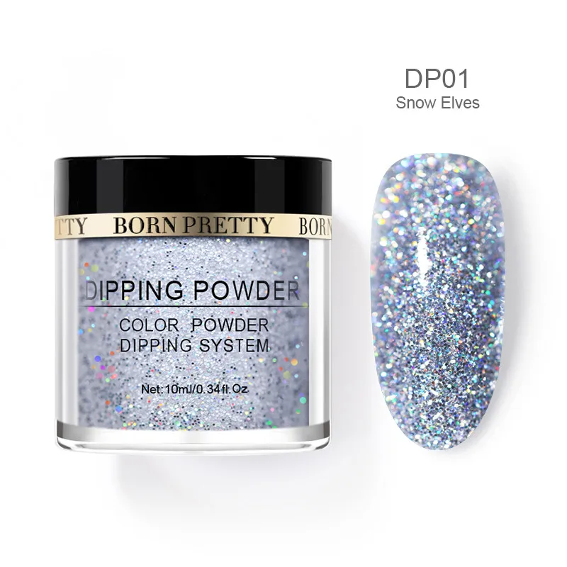 BP-DP01 Born pretty, голографическая пудра для ногтей, блеск без лампы, пудра для ногтей, базовый топ-активатор, набор для украшения ногтей - Цвет: BP-DP01