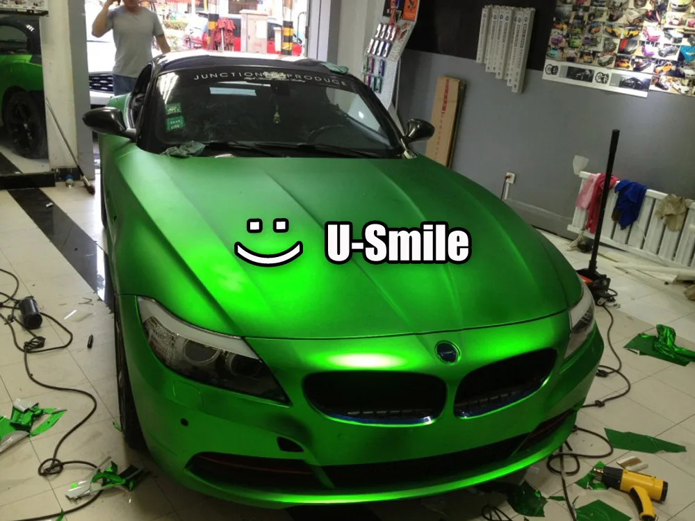 Высококачественная матовая Хромовая пленка Apple Green виниловая Автомобильная