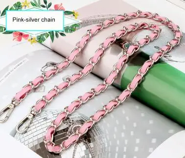 Pink-silver chain IMIDO распродажа, ремешок на цепочке для сумки, женские сменные ремешки на плечо, сумка на ремне, мягкий кожаный аксессуар, сумка, брендовая дизайнерская STP126 - Цвет: Pink-silver chain