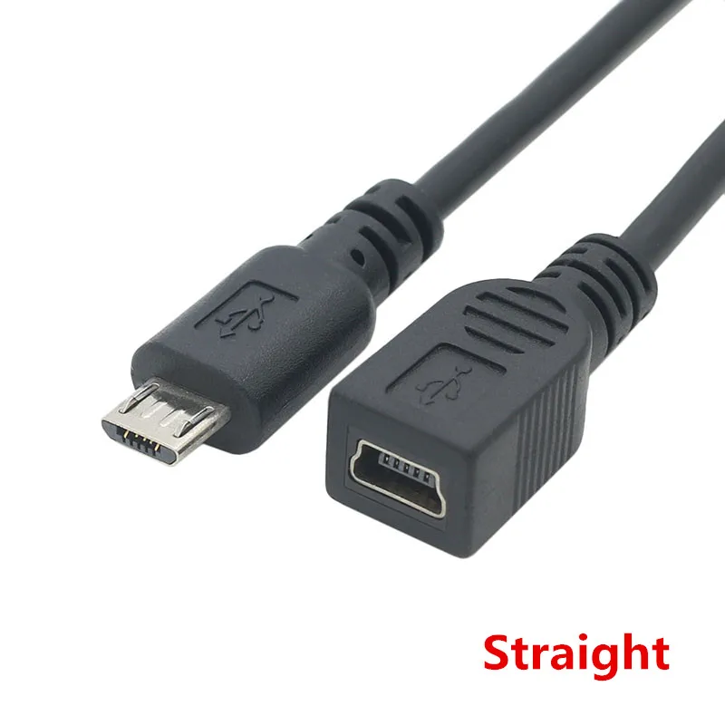 0 25 м 90 градусов правый левый вверх вниз Угловой Micro USB 2 штекер к мини 5 контактный