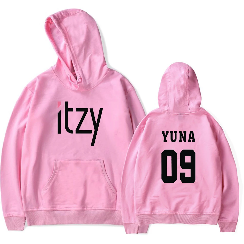 Лидер продаж толстовки с принтом ITZY розовый свитшот для мужчин и женщин Harajuku