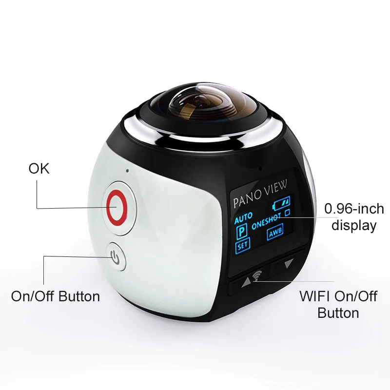 V1 360 Камера Wi Fi мини действие 2448*2448 Ultra HD панорама градусов Спорт Вождения VR