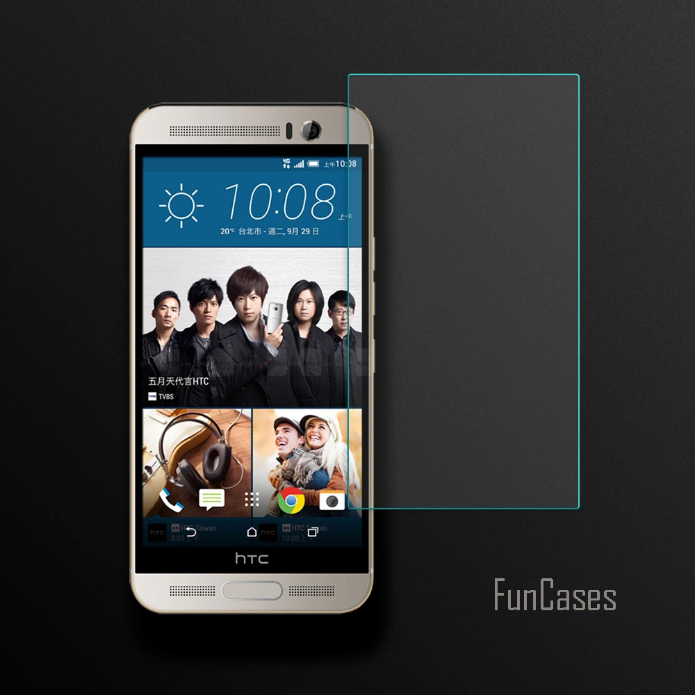 Защита экрана для HTC One M9 Plus + закаленное стекло 2.5D Защитная пленка с закругленными