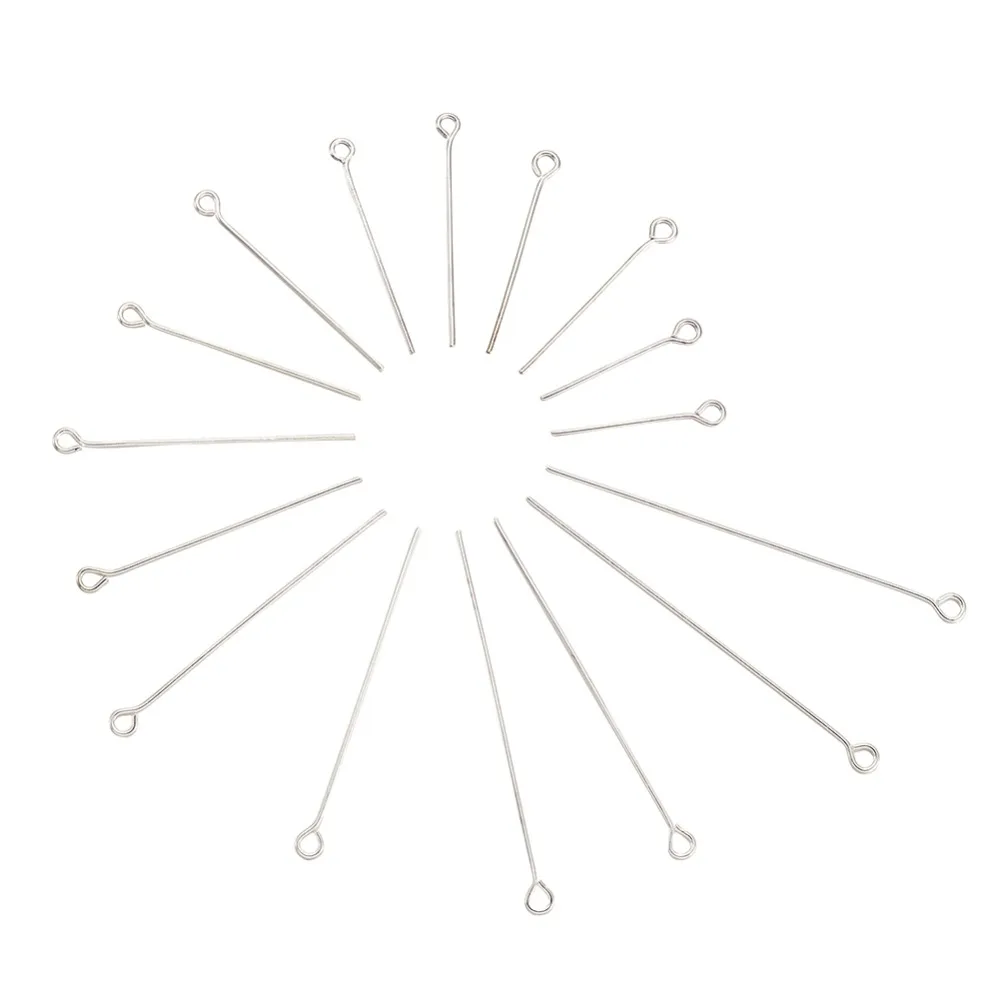 

Mixed Silver Color Iron Hot Eyepins Eye Pins for Jewelry Making DIY Findings Accessories, 20~50x0.7mm, Hole: 2mm; about 400g/bag