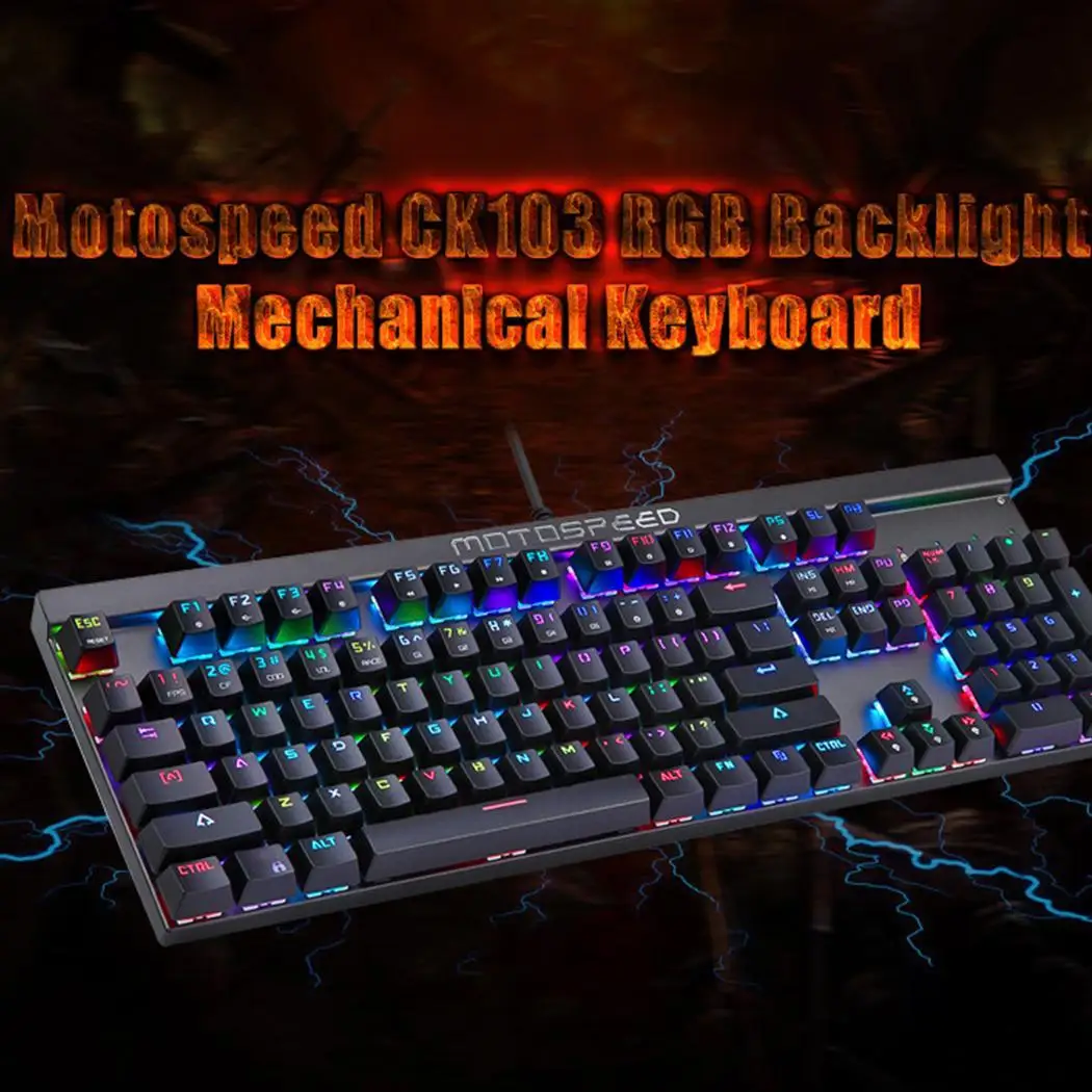 MOTOSPEED CK103 RGB механическая клавиатура игровая полноцветная программируемая 104