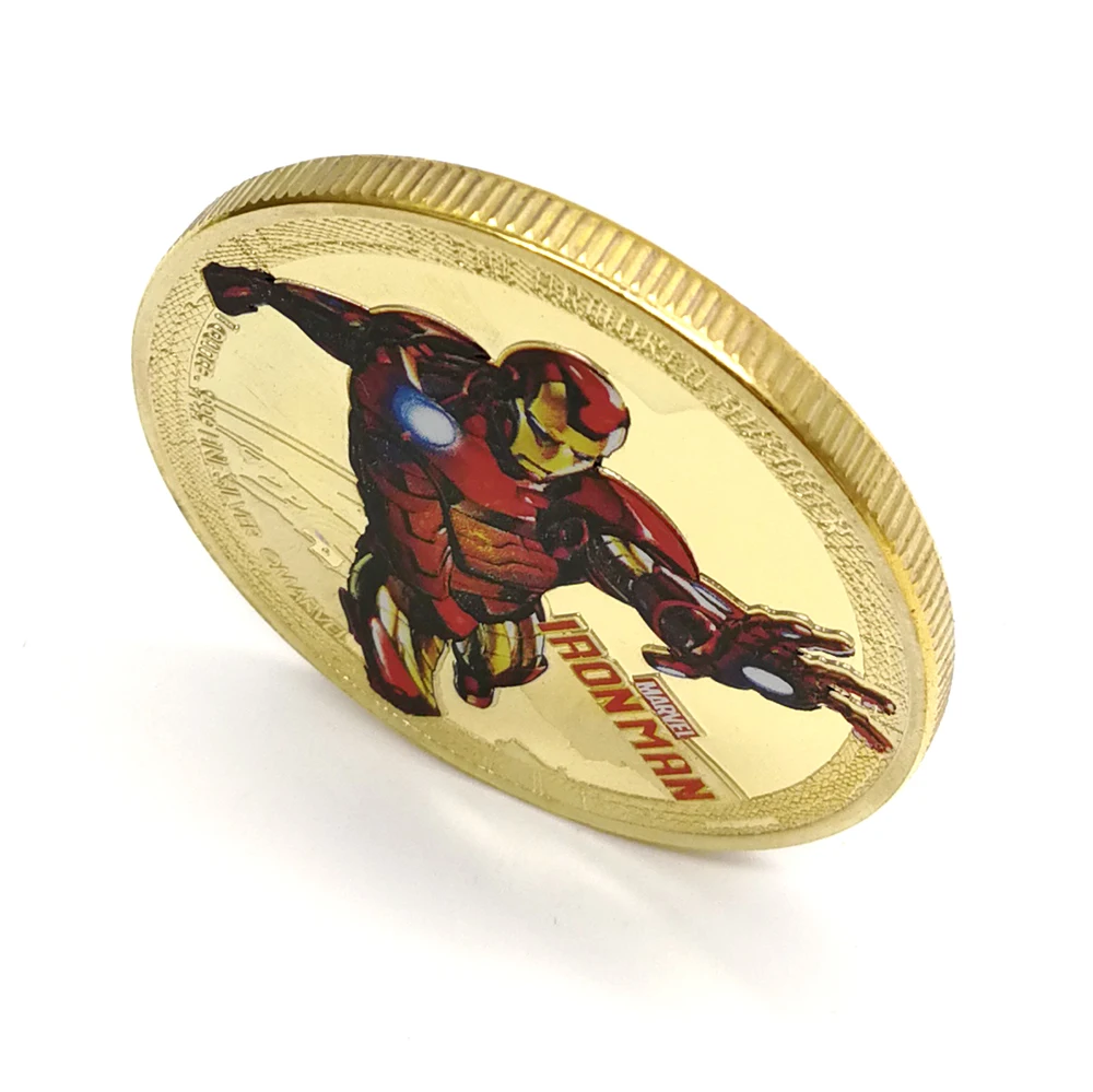 Ironman A 17 стилей Мстители эндшпиль Марвел DC супер герой сувенир монеты позолоченные коллекция Железный человек паук Халк Бэтмен подарки - Цвет: Ironman A