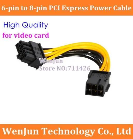 100 шт. Бесплатная доставка PCI Express 6 pin к 8 кабель адаптера питания E P кабель|pci express