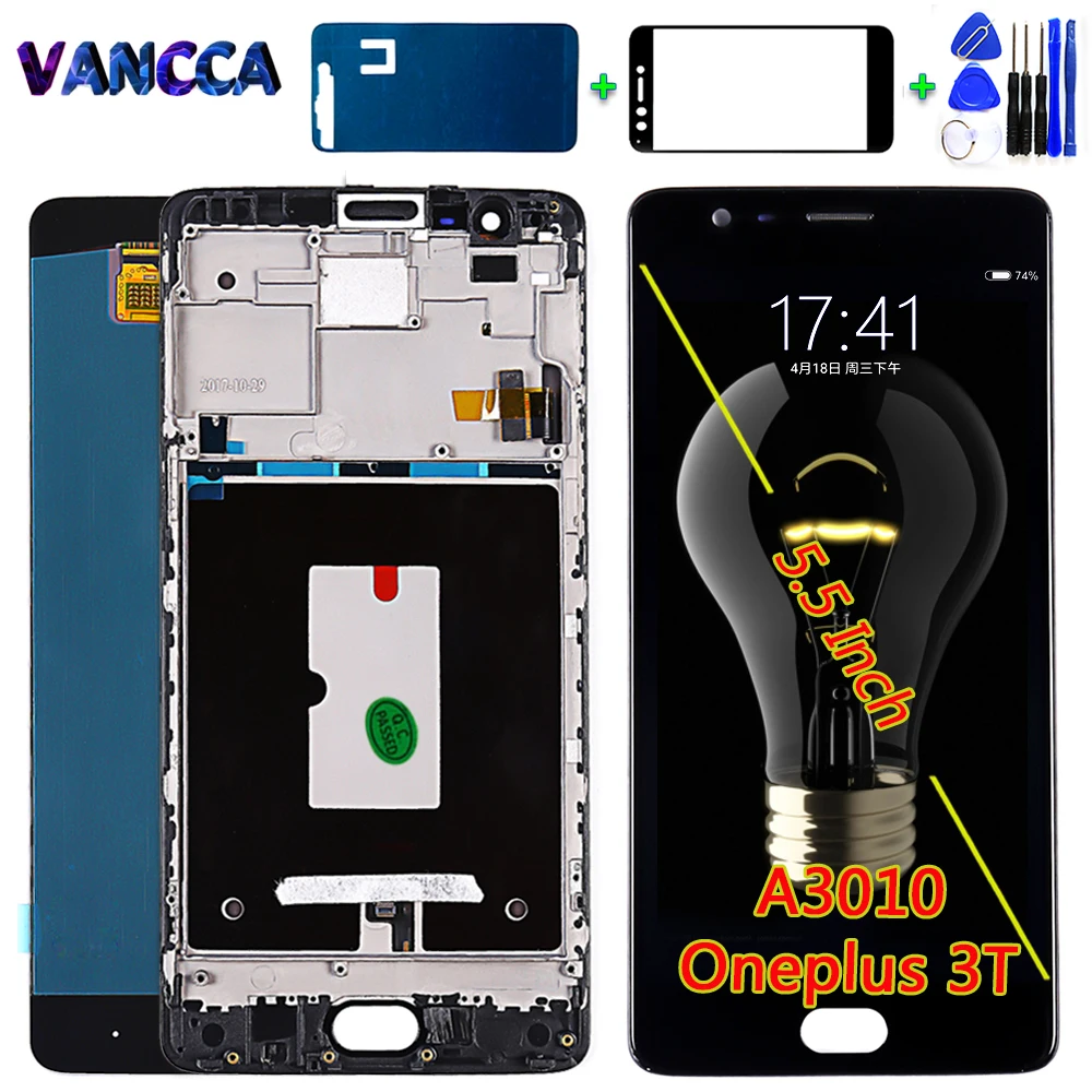 100% тестирование 5 дюймов ЖК дисплей для oneplus 3T A3010 Сенсорный экран планшета Сенсор