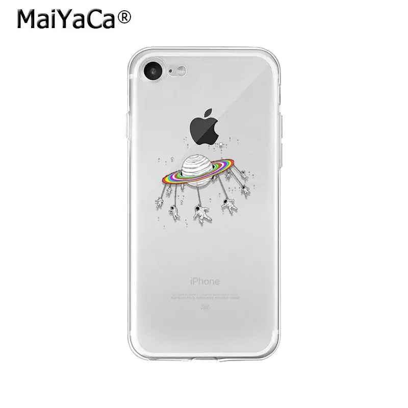 Мягкий силиконовый чехол для телефона MaiYaCa Astronaut rocket planet space из ТПУ Apple iPhone 8 7 6 6S Plus X