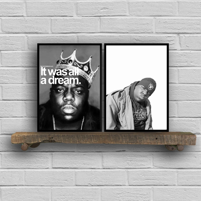 Пресловутый Biggie Smells раппе плакат художественные принты Настенный декор, Biggie Smells Crown It Was a Dream Холст Картина Настенная картина