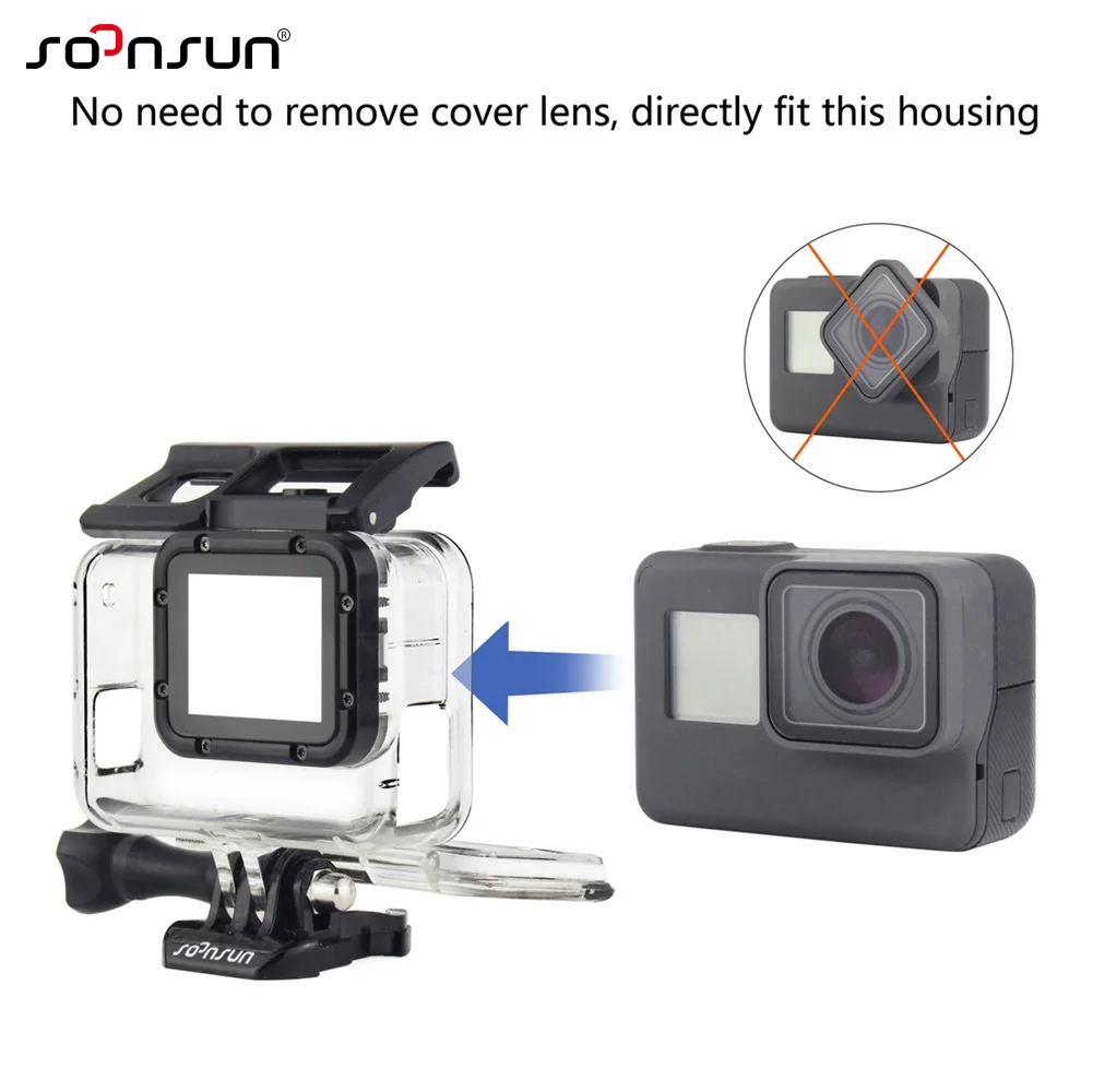 Защитный чехол SOONSUN с разъемом на боку каркасный корпус для GoPro Hero 5 6 7 Black