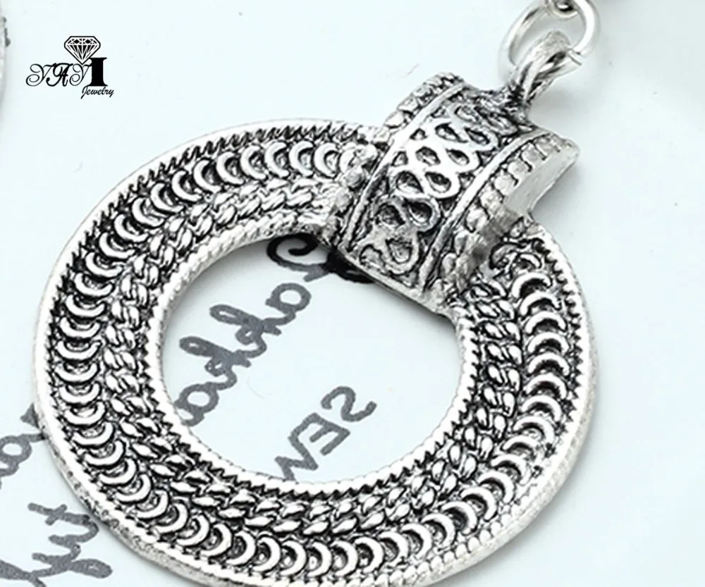 

YaYi Jewelry Multi Glass Rhinestone Dangle Crystal Earring Women's Fashion Ancient Silver Color Gem Long Earrings Gift 1248