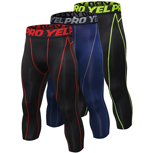 Bred navy Bgreen Yuerlian US Local, 3 шт., мужские компрессионные штаны, термобелье, крутые, сухие, спортивные колготки, леггинсы, колготки для бега - Цвет: Bred navy Bgreen
