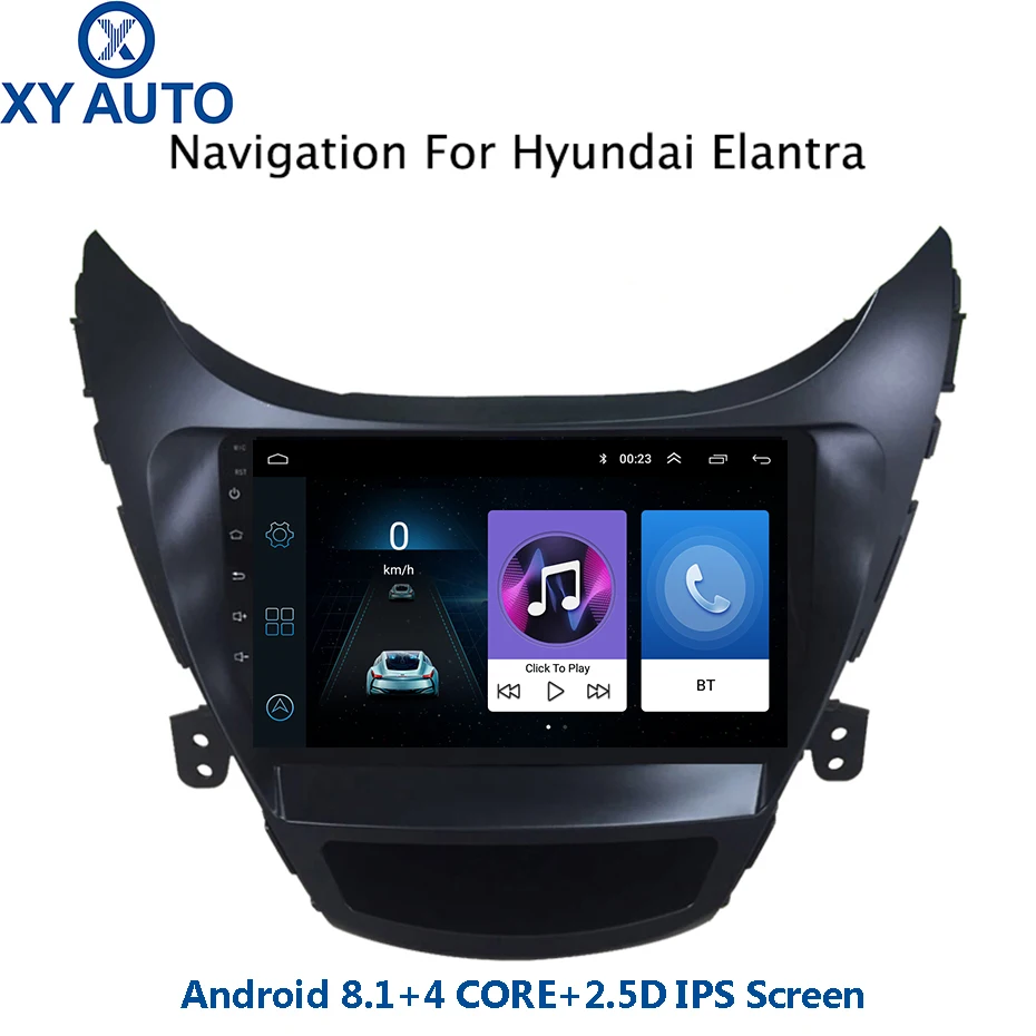 9 дюймов 2.5D ips Закаленное HD мультисенсорный экран Android8.1 NAVI для hyundai elantra 2012- с Bluetooth USB wifi Поддержка SWC