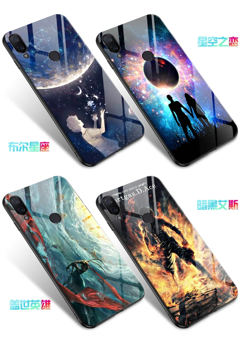 Для xiaomi redmi note 7 чехол Роскошный светящийся Узор Жесткий закаленное стекло защитный чехол на заднюю панель для xiaomi redmi note 7 оболочка