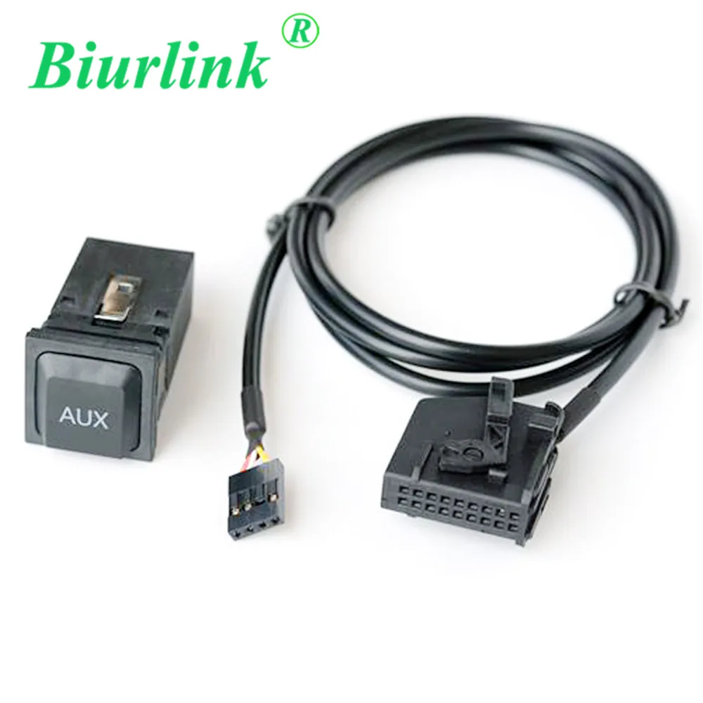 Проводной кабель Biurlink RNS2 MFD2 Aux с переключателем для Volkswagen Audi 18Pin CD разъем|mfd2 aux|aux