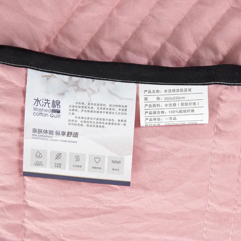 Хлопковое летнее стеганое одеяло из чистого хлопка с эффектом потертости один