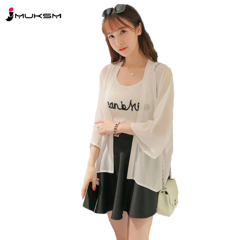 Женская шифоновая рубашка Повседневная в Корейском стиле с длинными рукавами