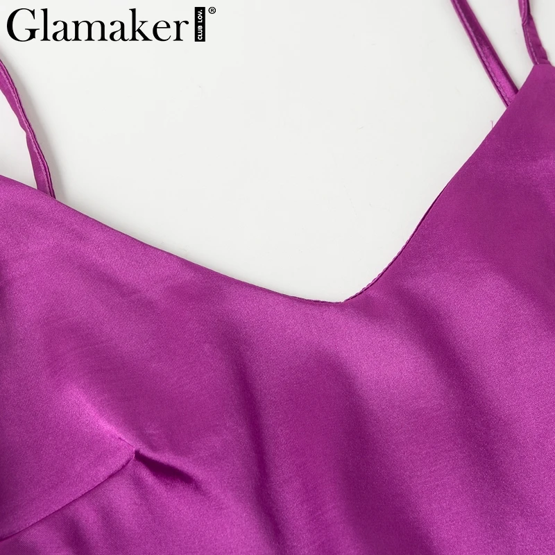 Glamaker атласное высокий разрез пикантное женское длинное платье летние женские вечерние пляжные сарафаны праздничные Клубные Зеленые миди Клубные платья женские