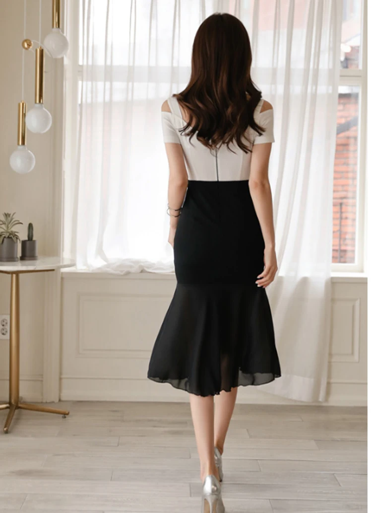 Женское облегающее платье с v образным вырезом и коротким рукавом элегантное