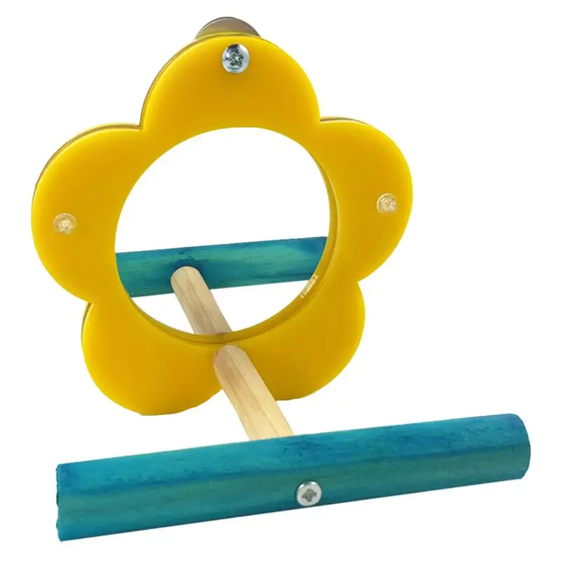 

Bird Mirror Toys Bird Toy Creative Flower Shape Acrylic Parrot Mirror Toy Bird Cage Toy Flower Shape