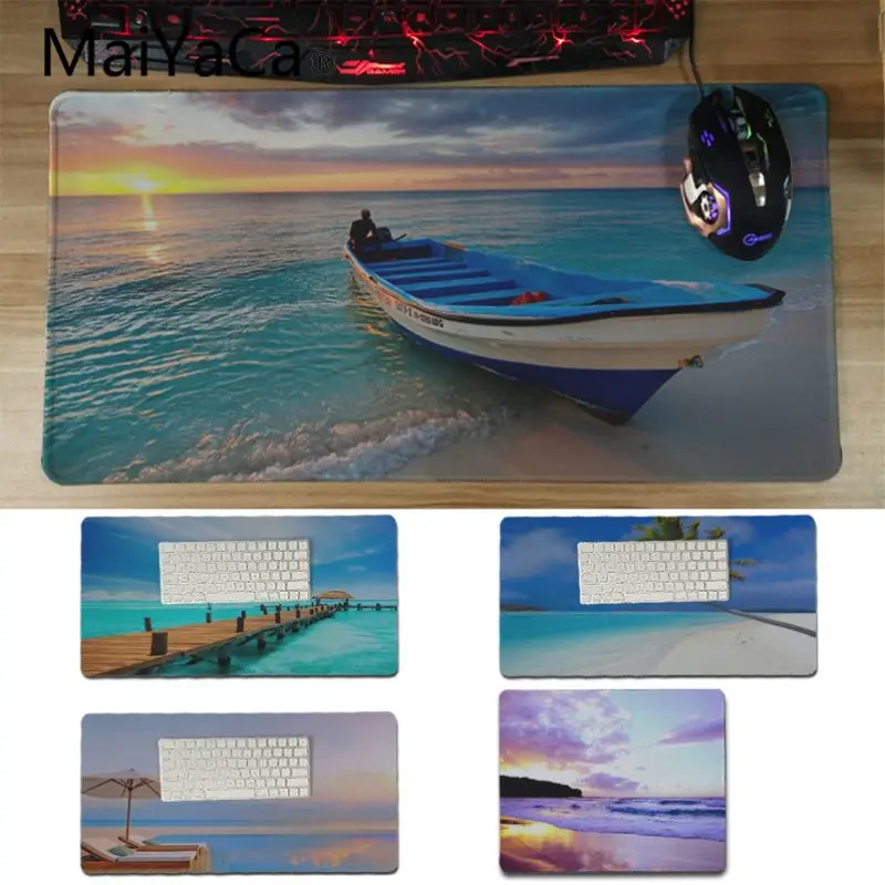 

MaiYaCa Custom Skin Seaside Scenery mouse pad gamer play mats Locking Edge Mousepad Mat Keyboard Mat Table Pad For LoL