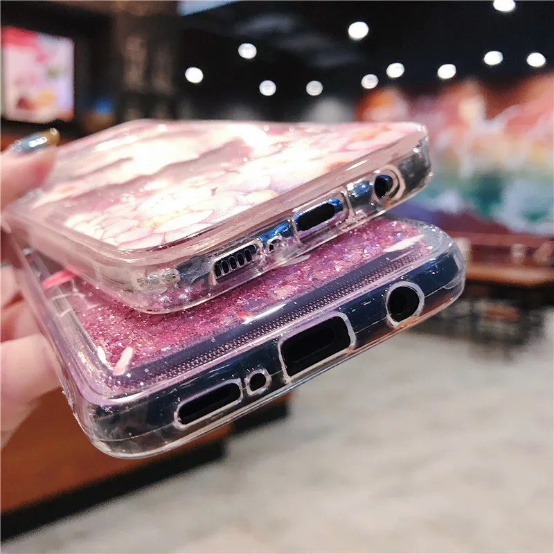 Динамичными плавающими жидкими Мягкая обложка для samsung Galaxy S5 S6 S6edeg s7 s8 s9 s10 A50 A30 A10