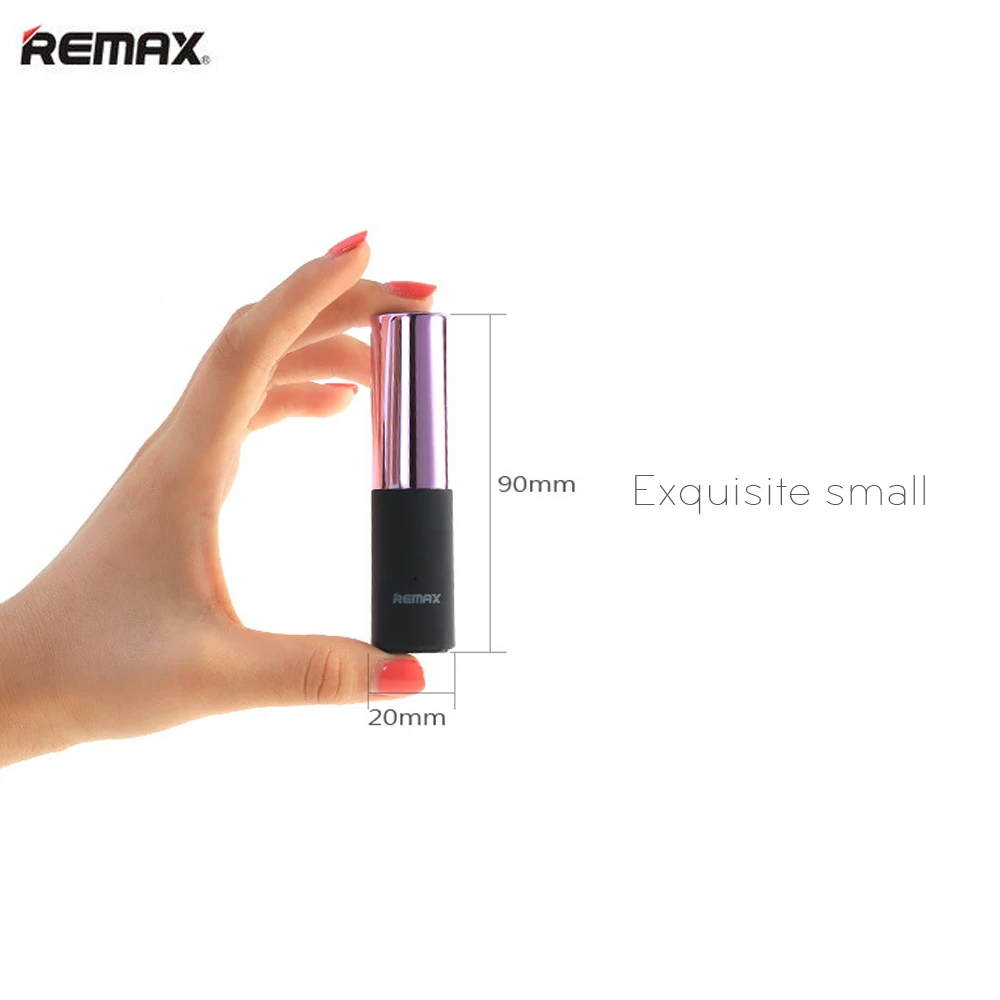 Портативный внешний аккумулятор REMAX 2400 мАч с мини помадой универсальный модный