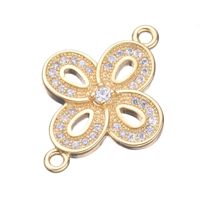 2017 Цветок Узел Разъемы для изготовления ювелирных изделий микро проложить CZ