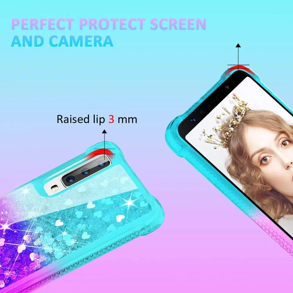 Чехол для Samsung Galaxy A7 A9 2018 чехол градиент зыбучий песок Блестящий Мягкий