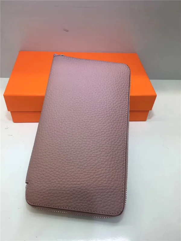 Известный бренд, сумка для денег, натуральная кожа, деловые кошельки для женщин, общий клатч на молнии, длинные кошельки, держатель для карт, карман для Iphone - Цвет: elephant ash