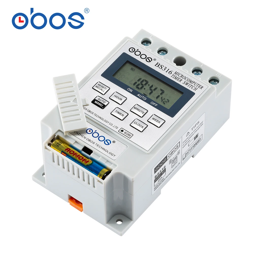 OBOS KG316 10A интеллектуальный микрокомпьютер программируемый электронный таймер реле времени контроллер AC220V DC12V