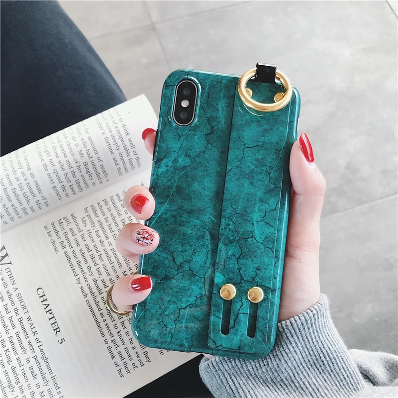 Wixcen абстрактный мраморный браслет чехол для Iphone Xs Max Xr Фиолетовый Блестящий