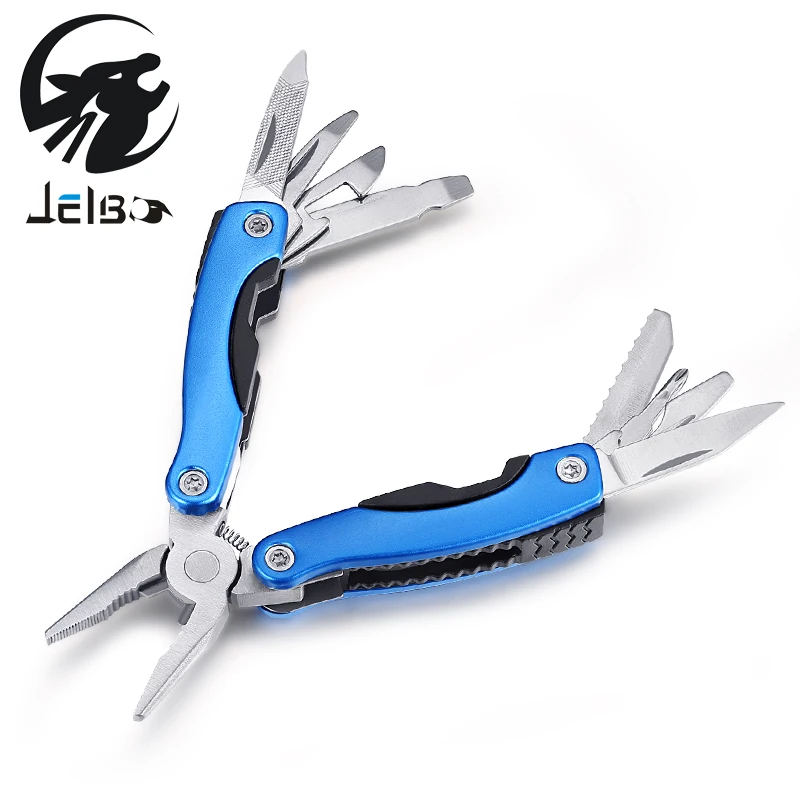 Jelbo многофункционального Открытый выживания Нержавеющая сталь 9 in1 инструмент