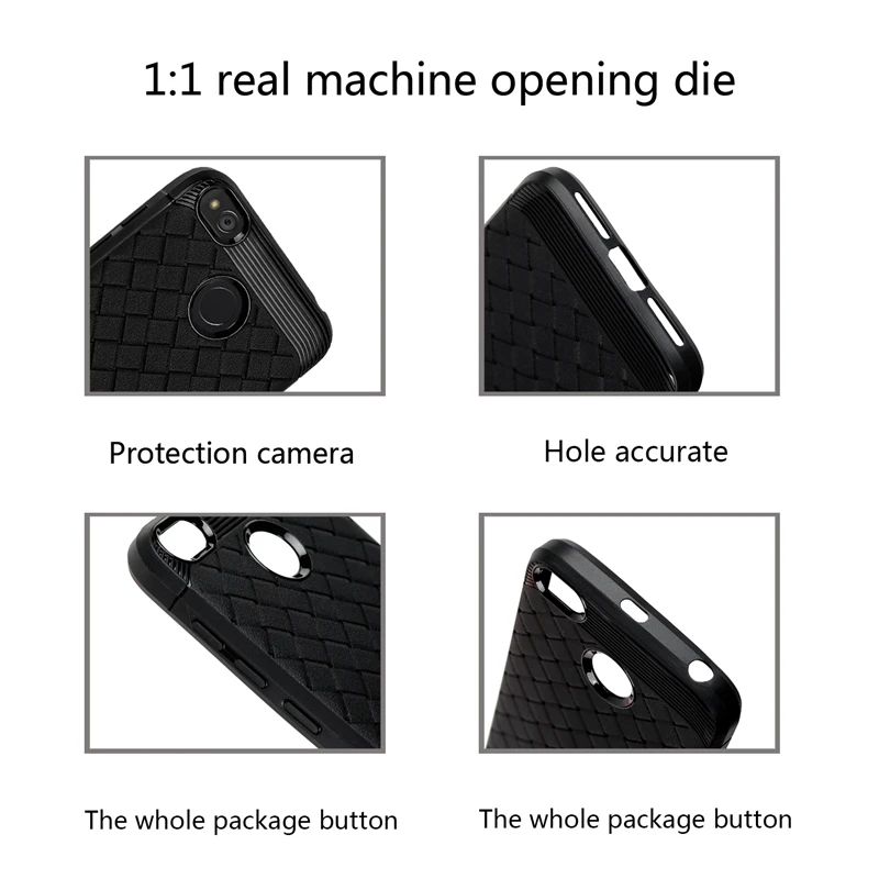 Redmi 4X Weave Pattern Shockproof Case for Xiaomi 4x Soft Cover Fundas Xiomi Note 4 16 32 64 GB Coque |