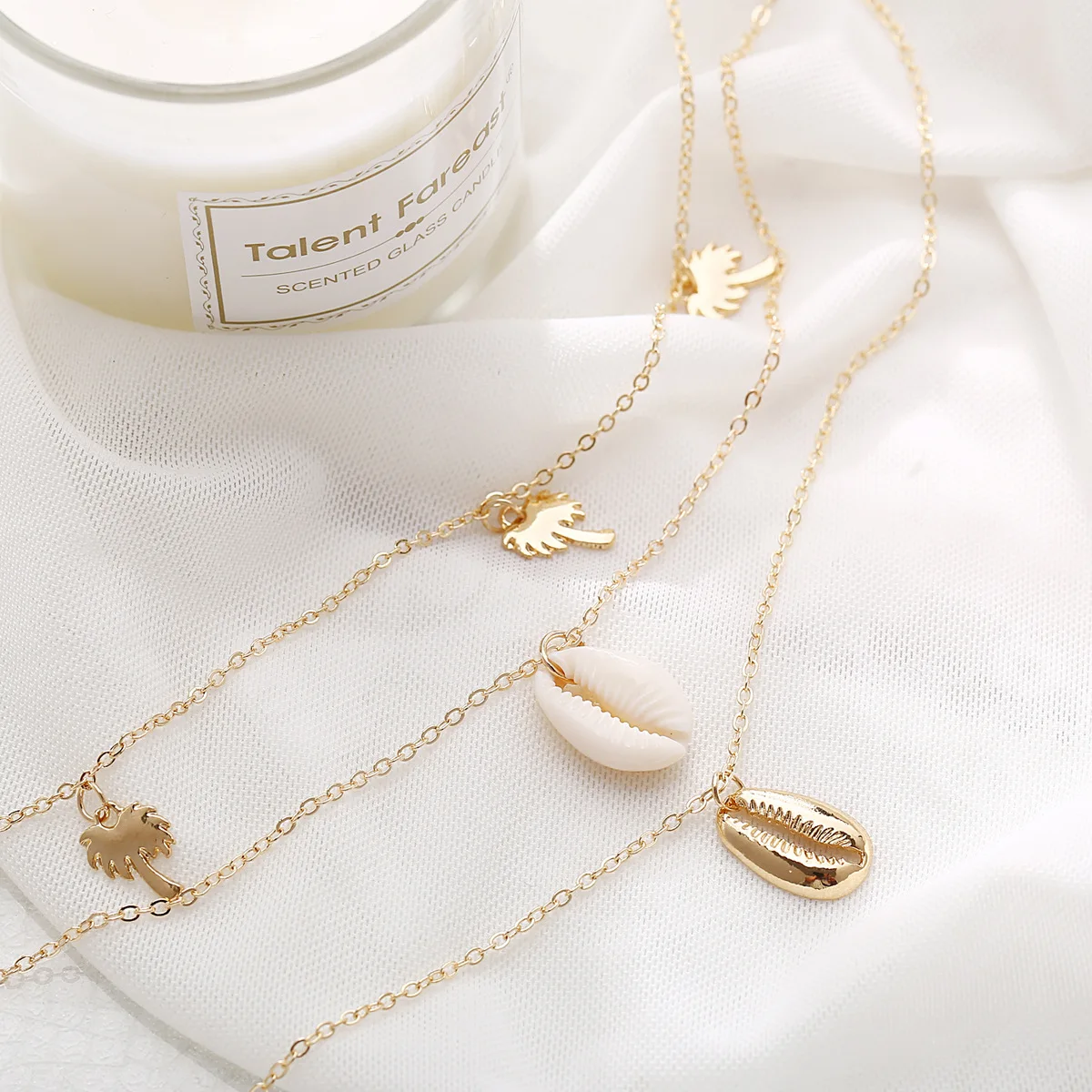 Богемные Многослойные кокосовое дерево оболочки чокер колье классика сплав