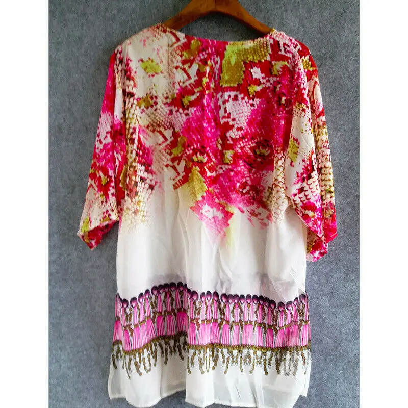 

2019 Hot Women Long Sleeve Loose Crop Top Lantern Sleeve Waist Beach Chiffon Blouse