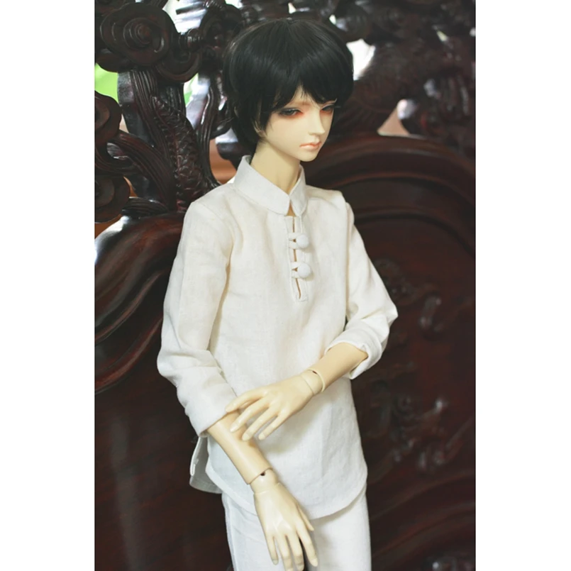 BJD бежевая Китайская традиционная рубашка Кунг-фу верхняя одежда для мужчин SD17 70