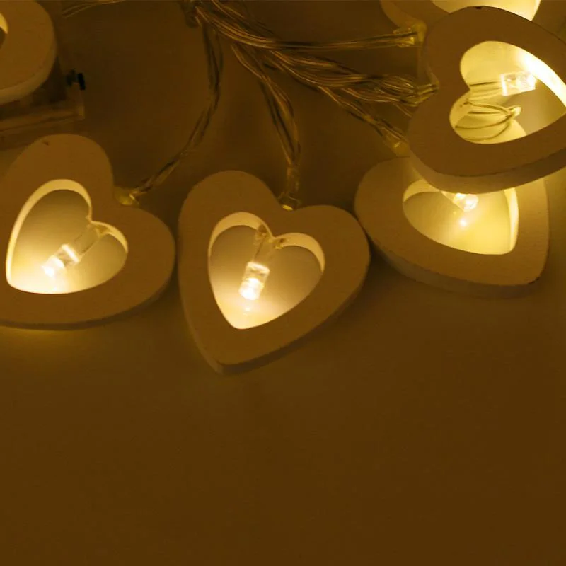 

Heart shaped led string Outdoor Christmas Garden Fairy String Light Wedding Party Decoration Warm White Metal Love Heart Light