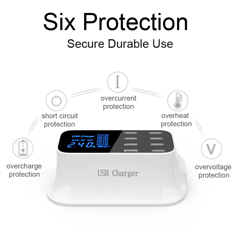 Зарядное устройство для смартфона 8 usb-портов настенное зарядное адаптер