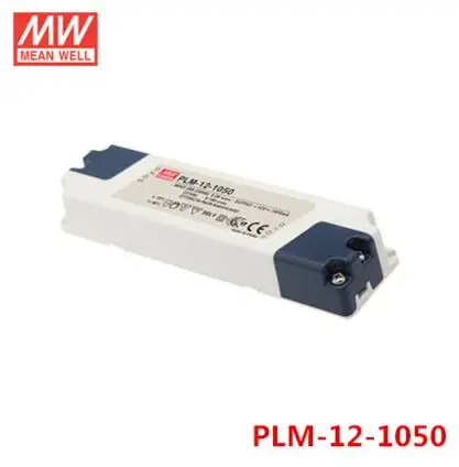 

Meanwell PLM-12-1050 12 Вт 6 ~ 12V1050mAMolded водонепроницаемый FPC Винтовые клеммы светодиодный источник постоянного тока