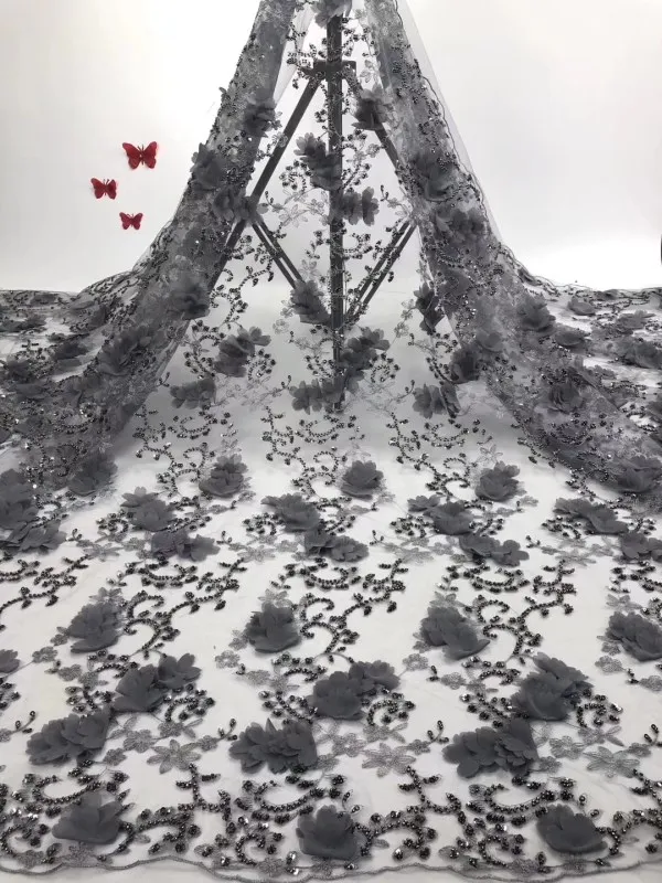 Hot Sales 3d Sequin Lace Fabric 4.5*1.35 Meters High Quality For Dresses FFJ59 | Дом и сад