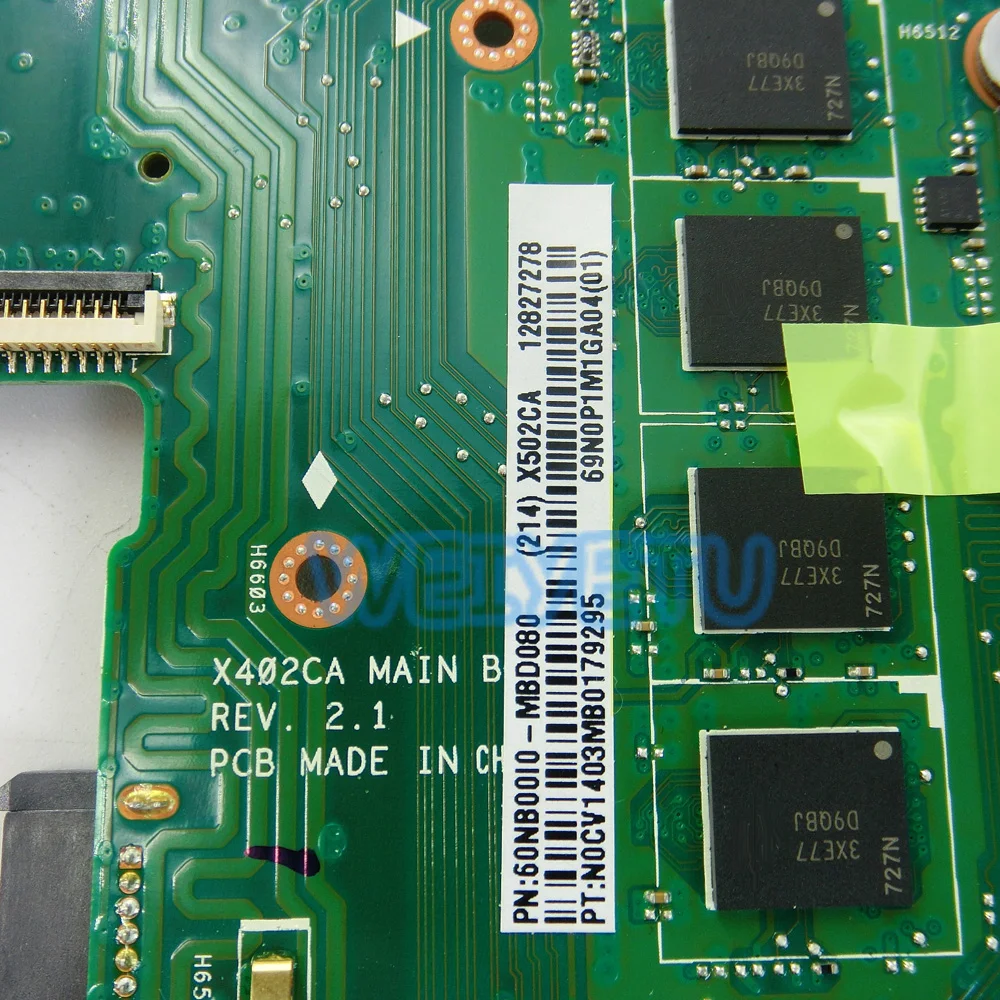 Материнская плата X402CA X502CA для ASUS материнская с Pentium 2117 HM76/SLJ8E 4G REV 2 1 100%