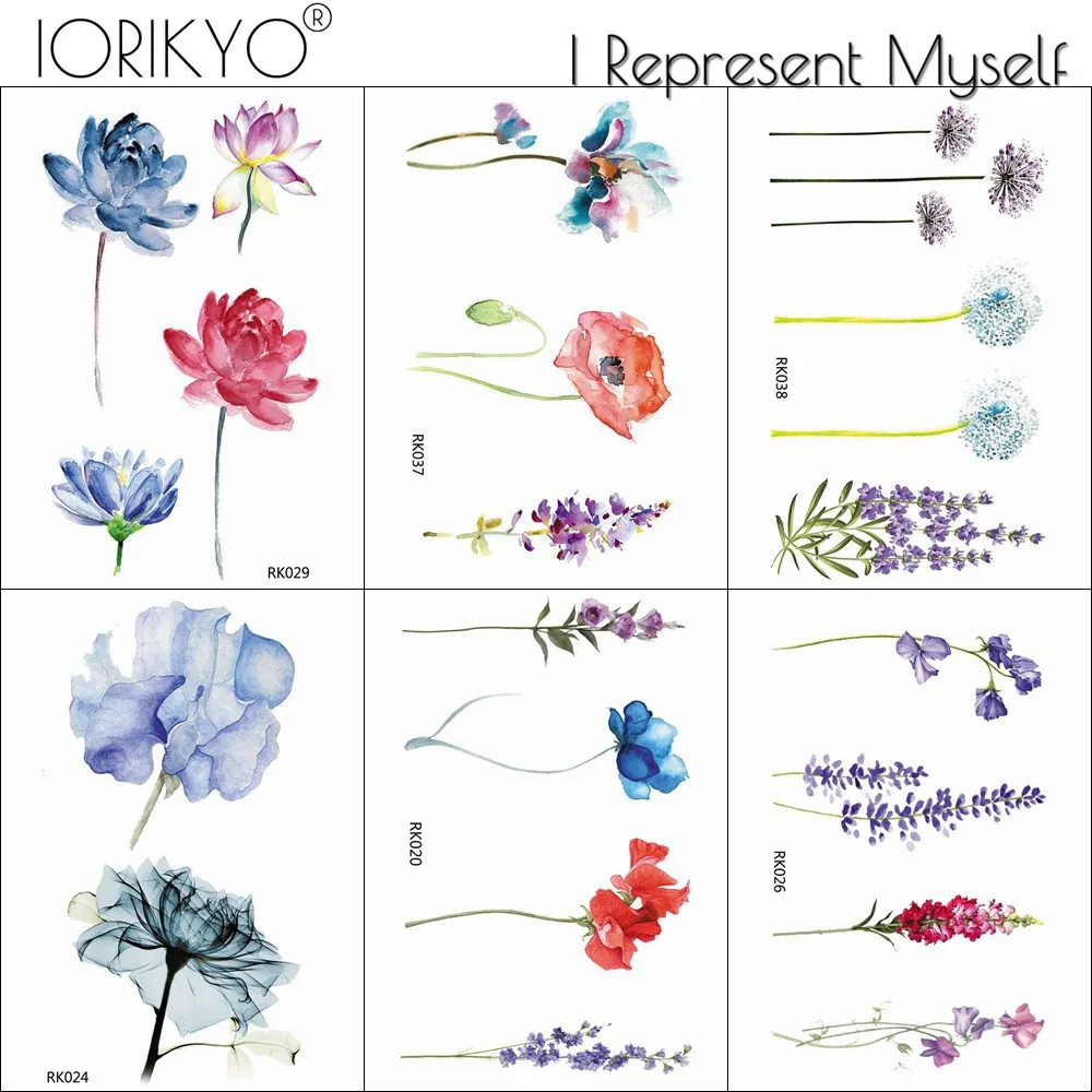 

Waterproof Flash Fake Fashion Reed Lavender Tattoos Stickers For Women Girls Tattoo Temporary Daisy Custom Hands Arm Tato Finger
