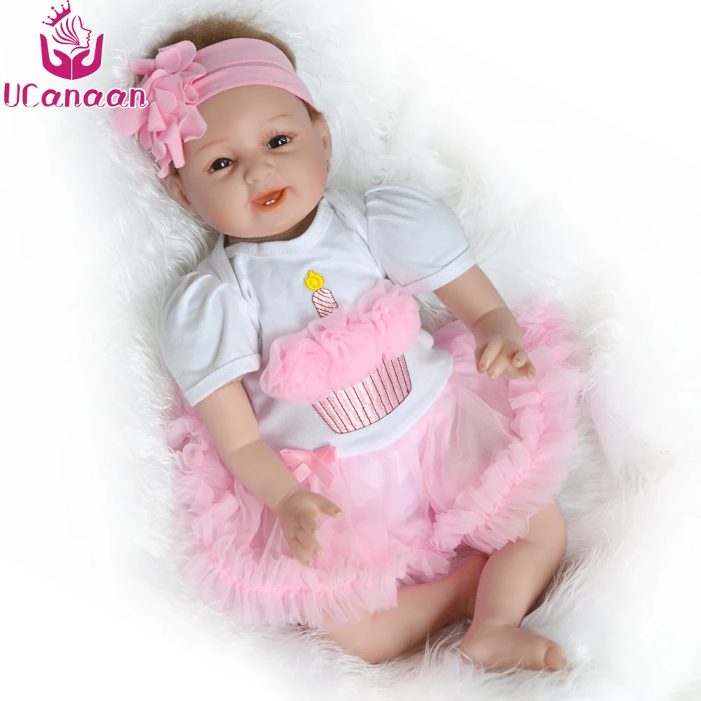 UCanaan/55 см мягкое тело силикона Reborn Baby куклы 22 &quotигрушки для детей новорожденных