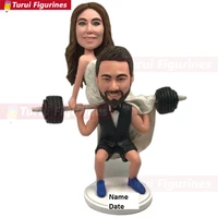 weight lifting wedding cake topper bodybuilding cake topper topper personalized weight lifting groom bride on barbells funny